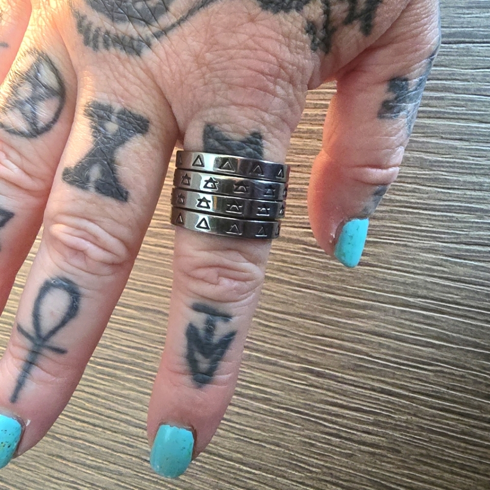 Evil Pawn Jewelry 4-ring Element Stack Ring Set